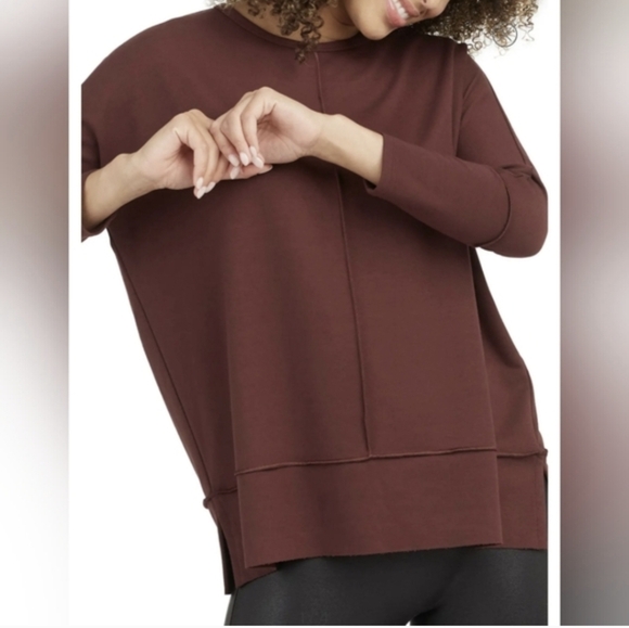 Spanx Perfect Length Dolman Sleeve Top In Wine XSmall - Picture 2 of 8